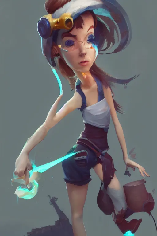 Prompt: a cartoony young woman, in the style of Rayman origins, michael ancel, Ruan Jia and Mandy Jurgens and Greg Rutkowski, trending on Artstation, award winning, unreal engine, octane render W 1024