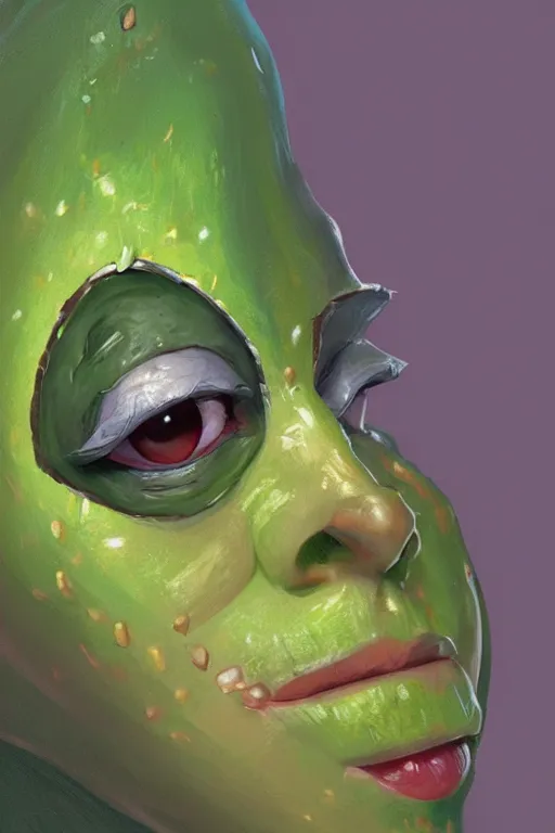 Image similar to avocadoman is a superhero, artgem, digital painting, color painting, hyperrealistic, concept art, oil painting, masterpiece, concept art, trending on deviantart, realistic and detailed face, highly detailed, high quality, 8 k, soft lighting, fancy colors, fantasy, cinematic, high coherence