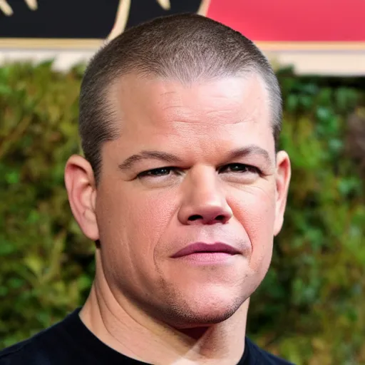 Image similar to bald matt damon