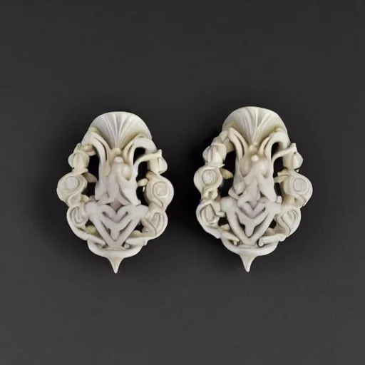 Image similar to a rene lalique made earring in the style of artnouveau