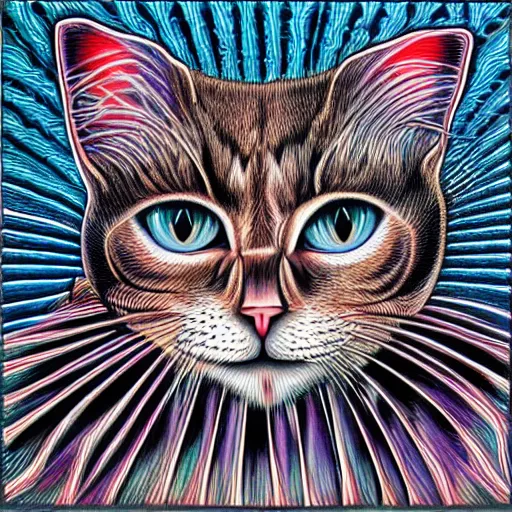 Image similar to Alex Grey Cat