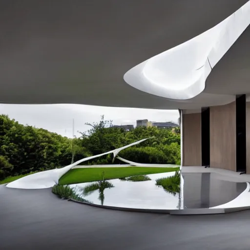 Image similar to house designed by zaha hadid