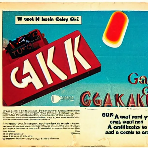 Image similar to advertisement for GAK, GAK advert