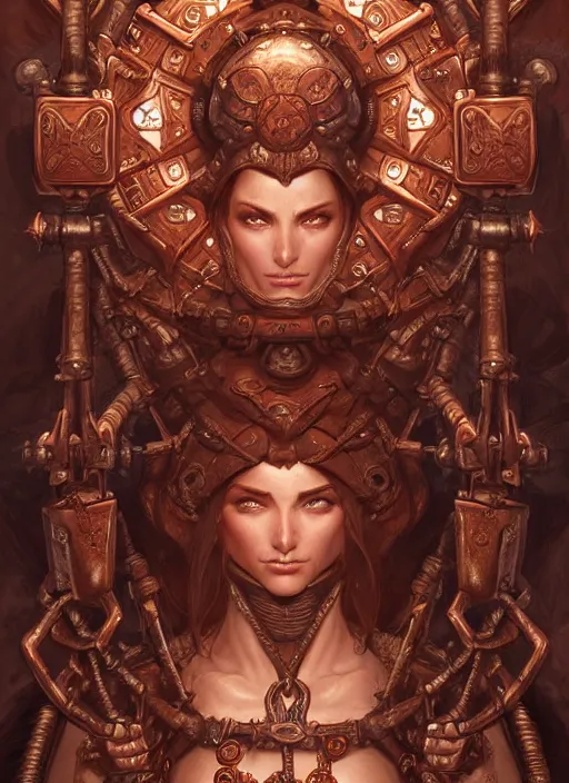 Image similar to digital _ painting _ mistress of the copper mountain _ filipe _ poles _ and _ justin _ gerard _ symmetrical _ fantasy _ very _ detailed _ realistic _ complex _ port