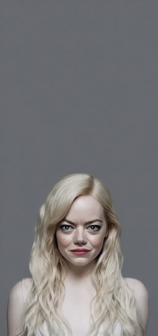 Image similar to Emma Stone as Daenerys Targaryen, vertical wallpaper, XF IQ4, 150MP, 50mm, F1.4, ISO 200, 1/160s, natural light