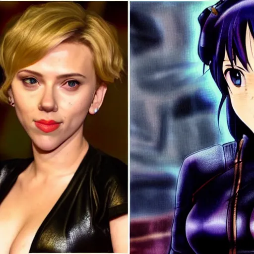 Image similar to scarlett johansson is an anime waifu