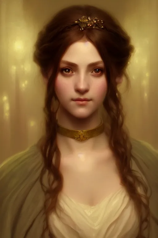 Image similar to a portrait of a Fey, illustration, soft lighting, soft details, painting oil on canvas by Edmund Blair Leighton and Charlie Bowater octane render trending on artstation d&d characters, 4k, 8k, HD