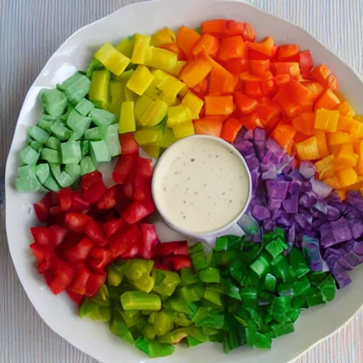 Prompt: rainbow ranch dressing