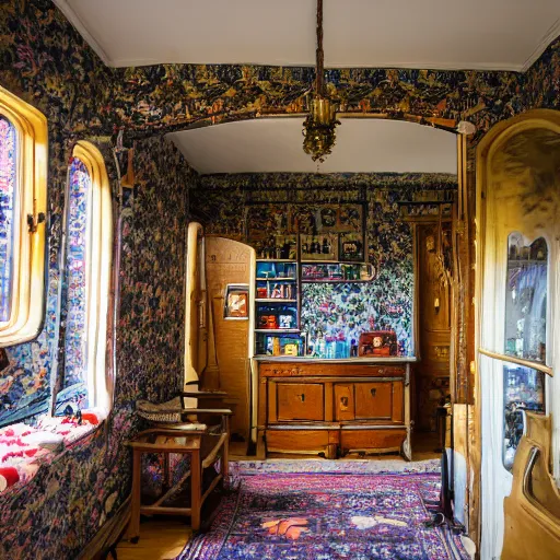 Image similar to interior of a house designed by louis wain, award - winning photograph, canon eos 5 d mark iv, fujifilm x - t 4