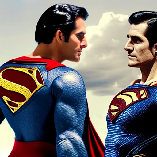 Prompt: a film still of batmam and superman if they had a lid realistic, detailed