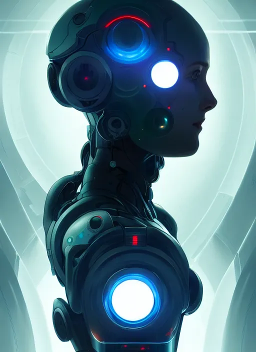 Prompt: symmetry!! portrait of robotic scientist, tech wear, scifi, glowing lights!! intricate elegant, highly detailed, digital painting, artstation, concept art, smooth, sharp focus, illustration, art by artgerm and greg rutkowski and alphonse mucha