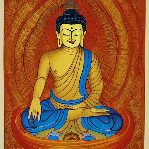 Prompt: The Buddha's enlightenment, Hindu art