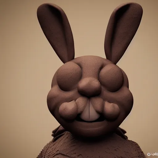 Image similar to an award winning clay sculpture of a funny bunny made by michelangelo in times square, 3 d render, hyper detailed, sharp focus, 8 k resolution