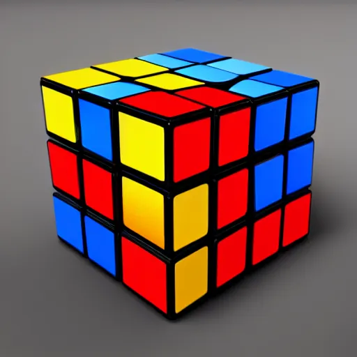 Prompt: a rubix cube made of ink and glass, unreal engine 5, raytracing, photo