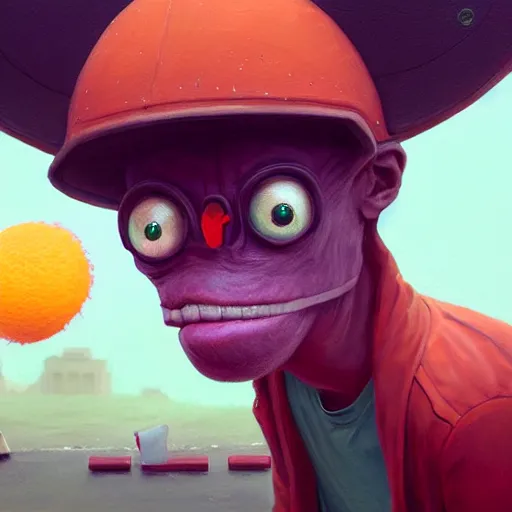 Image similar to highly detailed vfx portrait of a character of a skateboarding tennis ball monster, skateboard stephen bliss, chalk, unrealengine, greg rutkowski, loish, rhads, beeple, chalk, makoto shinkai and lois van baarle, ilya kuvshinov, rossdraws, tom bagshaw, basil gogos