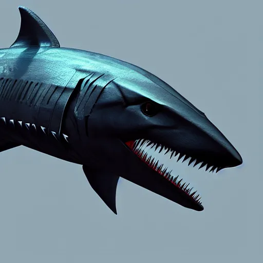 Image similar to cyberpunk mako shark, zbrush, 4 k render, cinema 4 d octane,