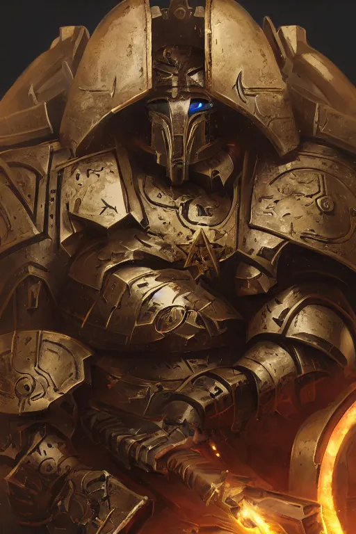 Image similar to armor portrait heros warhammer 4 0 k horus heresy fanart - the primarchs emperor by johannes helgeson animated with vfx concept artist & illustrator global illumination ray tracing hdr fanart arstation zbrush central hardmesh 8 k octane renderer comics stylized