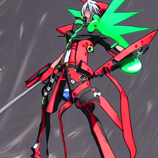 Image similar to guilty gear strive zato - 1, neon, futuristic,