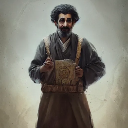 Image similar to a portrait of a Kurdish Albert Einstein in Kurdish clothes by Greg Rutkowski, digital art, horror, chiaroscuro, trending on artstation, anime arts, featured on Pixiv, HD, 8K, highly detailed, good lighting, beautiful, epic, masterpiece