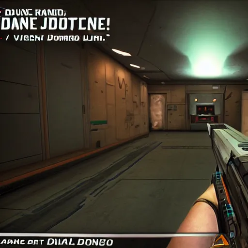 Image similar to Duane Johnson in Doom video game. Screenshot.