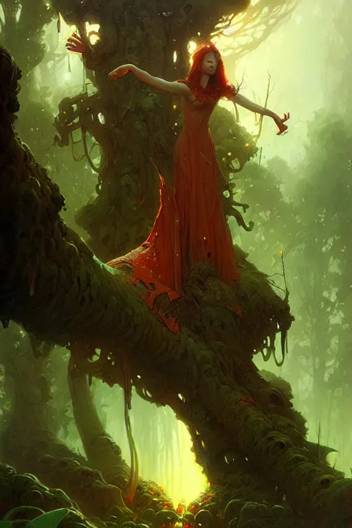 Prompt: tree queen by bayard wu, anna podedworna, gaston bussiere, greg rutkowski