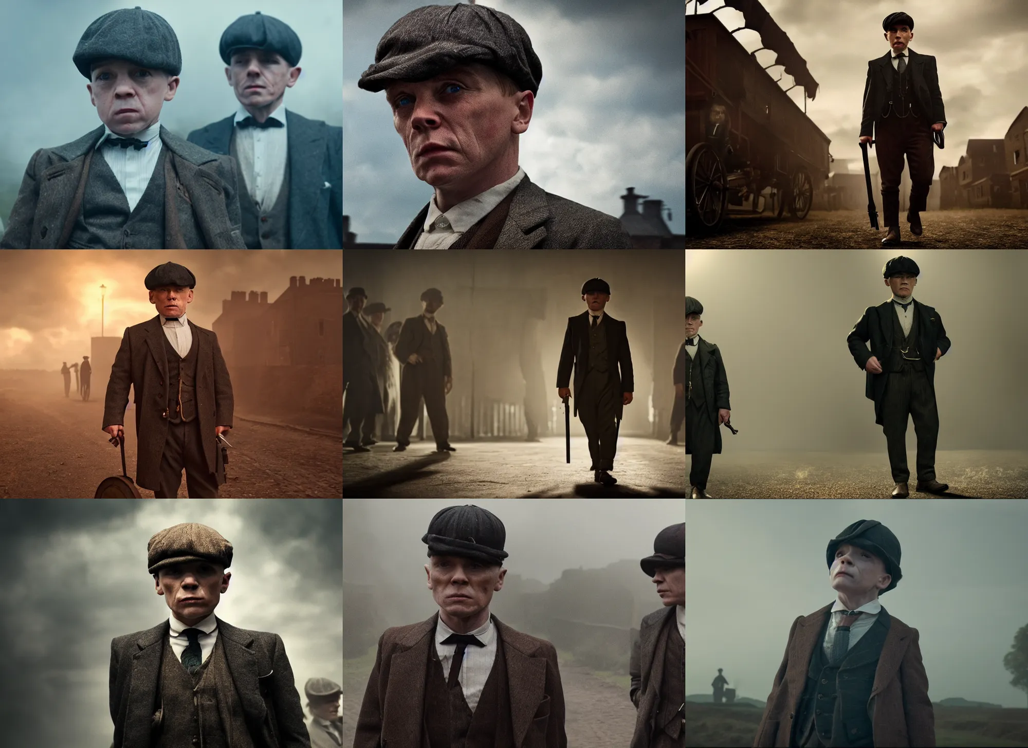 Prompt: midget peaky blinders, 4 k, cinematic lighting, hdr, volumetric lighting