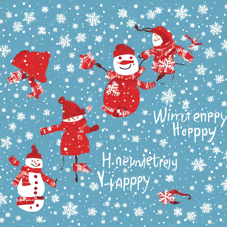 Image similar to winter happy illustration style