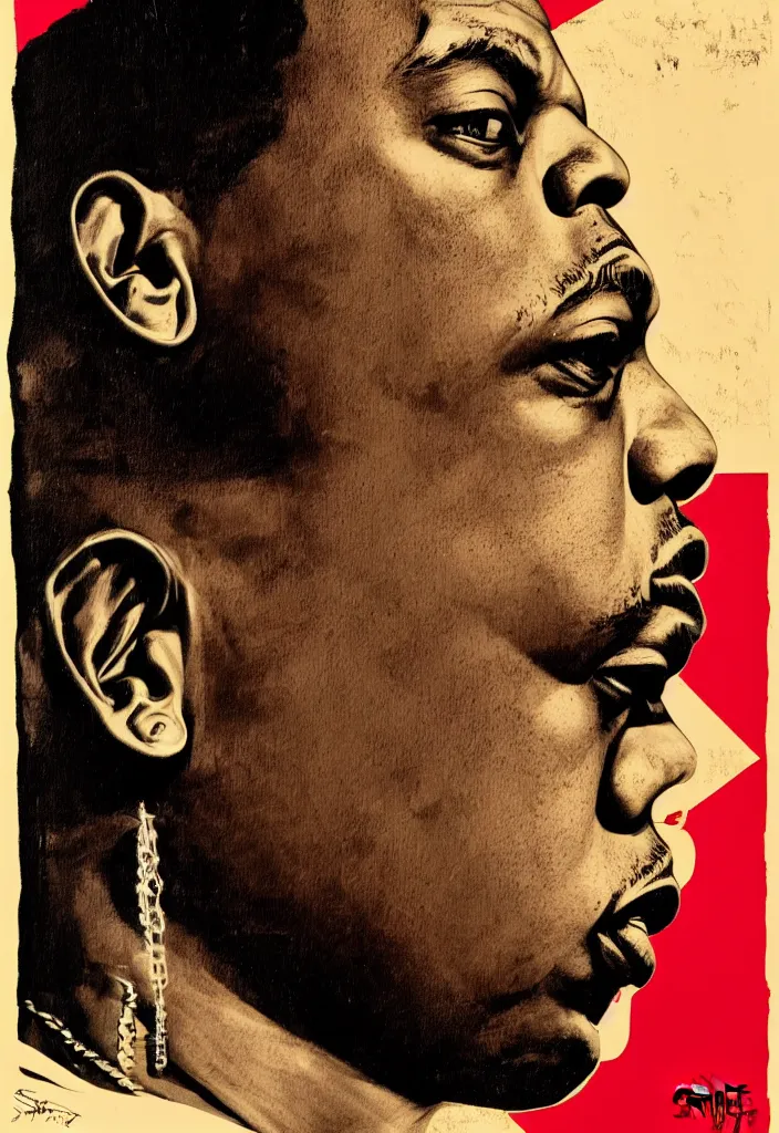 Image similar to Sideview Portrait of jay z by Shepard Fairey