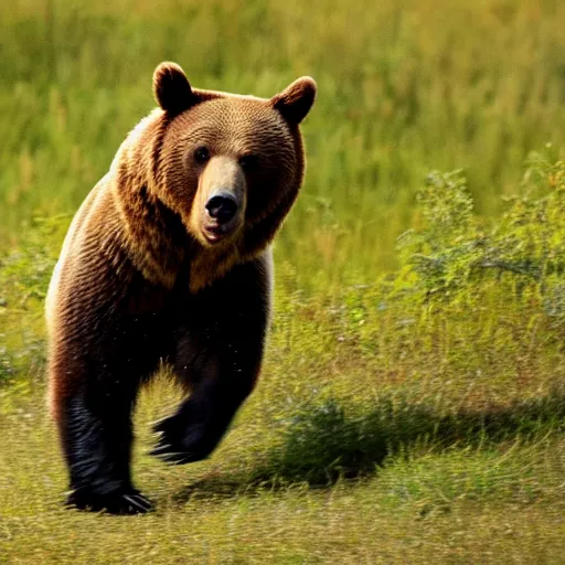 Prompt: a bear, running from bear, running from bear, running from bear