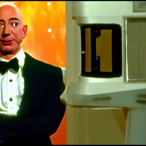 Prompt: Jeff Bezos as Mini-Me in Austin Powers, screen capture, 4k