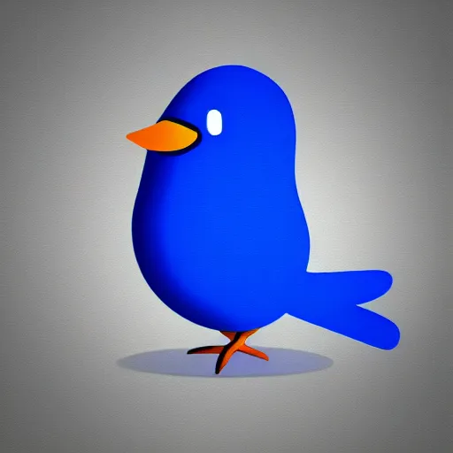 blue twitter bird giving the middle finger, fu,, Stable Diffusion