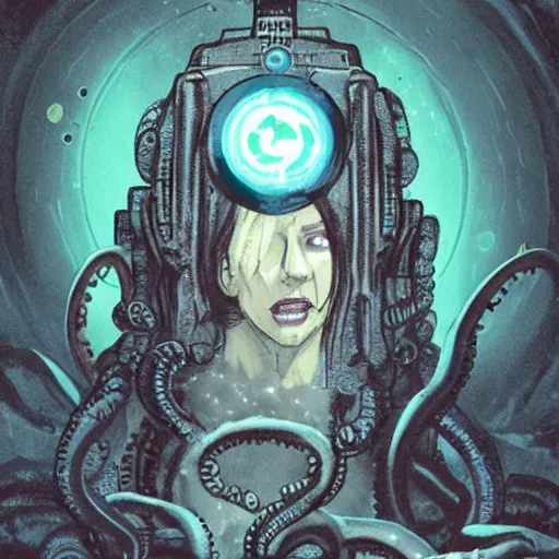 Prompt: GLaDOS as a lovecraftian God