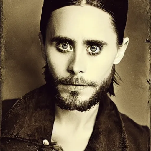 Image similar to jared leto antique photograph