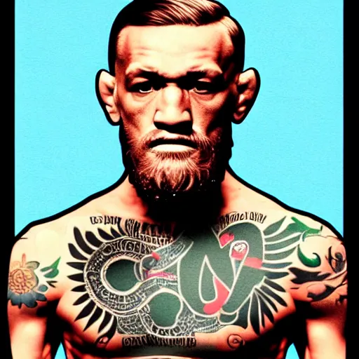 Image similar to conor mcgregor as mahatma gandhi, hindi art, digital art