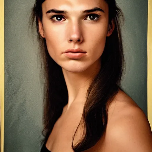 Image similar to a masterpiece portrait photo of a beautiful young woman who looks like an vulcan gal gadot, symmetrical face