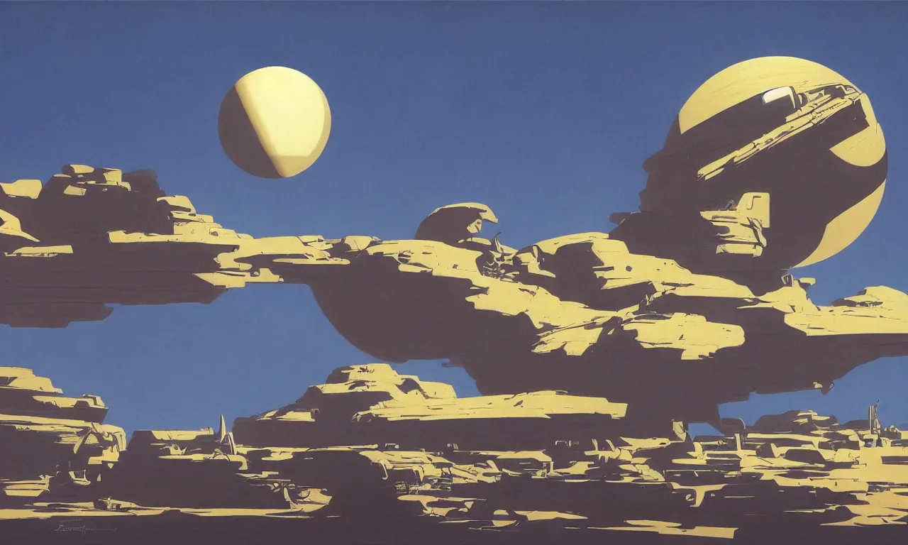 Image similar to Blue Earth-like planet in the sky by Syd Mead, Federico Pelat