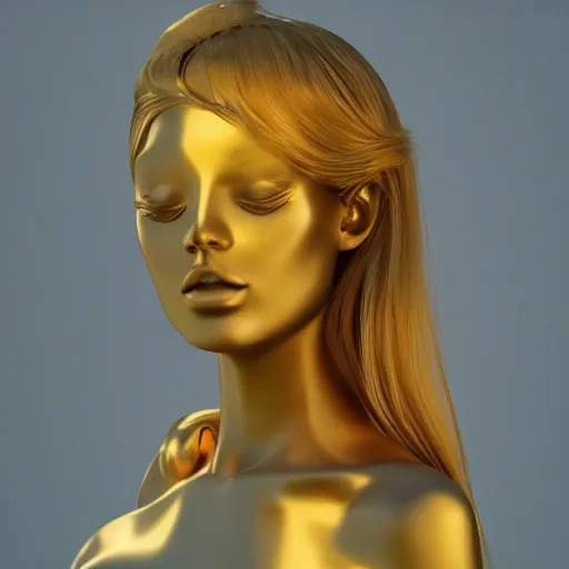 Prompt: golden goddess, trending on artstation, cinematic light, pastel colors, volumetric shading, high radiosity dull skin, global illumination, radiant light, soft light, soft color dodge, subsurface,