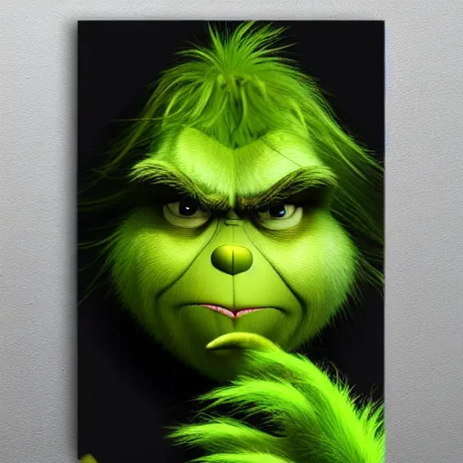 Image similar to The Grinch in maximum security prison behind bars, movie poster, indoors, highly detailed, portrait, 8k, smooth