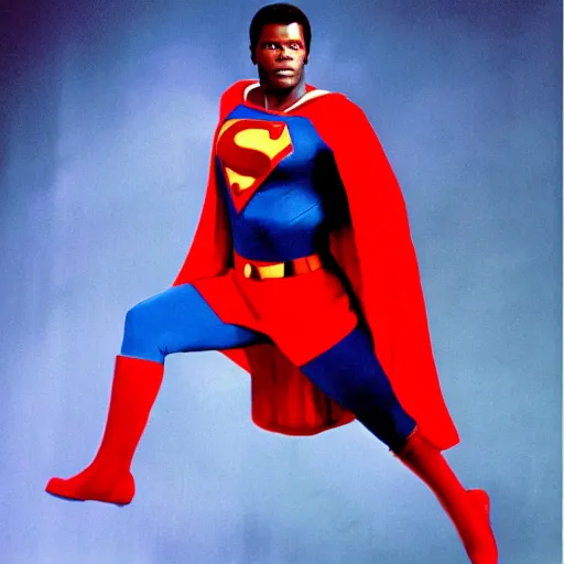 Image similar to Sidney Poitier as superman