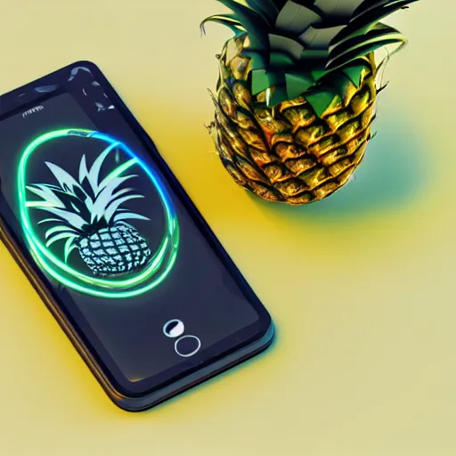 Prompt: pineapple, futuristic, techno, cyberpunk, product design, 3 d render, 3 d concept, isometric design, fun, swag, cute