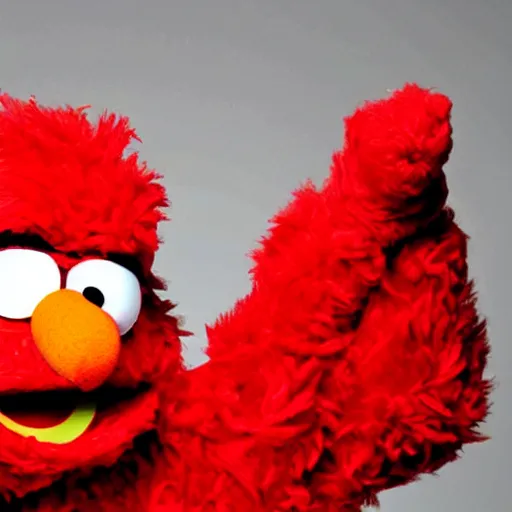 Image similar to hip-hop version of Elmo, living in the Sesame-Street hood