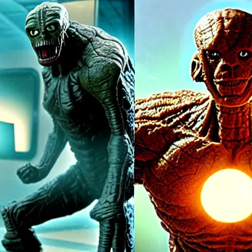 Prompt: thing from fantastic four, still form the movie aliens