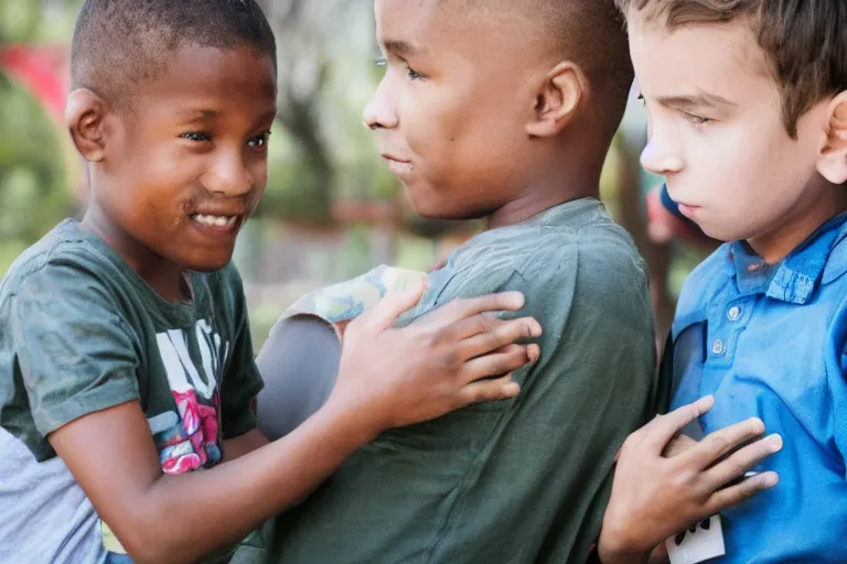 Image similar to photo of a kid asking a guy if he can adopt him, 4k