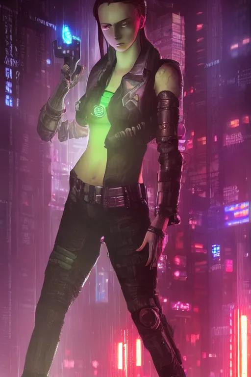 Image similar to a beautiful metahuman cybeted female decker fullbody portrait by echo chernik in the style of shadowrun returns pc game. 8k 3d realistic render. Dark atmosphere volumetric lighting. Cyberpunk feel. Hypermaximalist ultradetailed cinematic charachter concept art. Digital illustration.