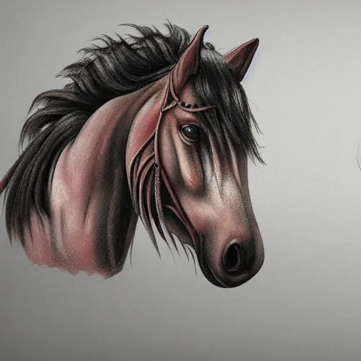 Prompt: horse with face tatoos, 8 k detailed concept art