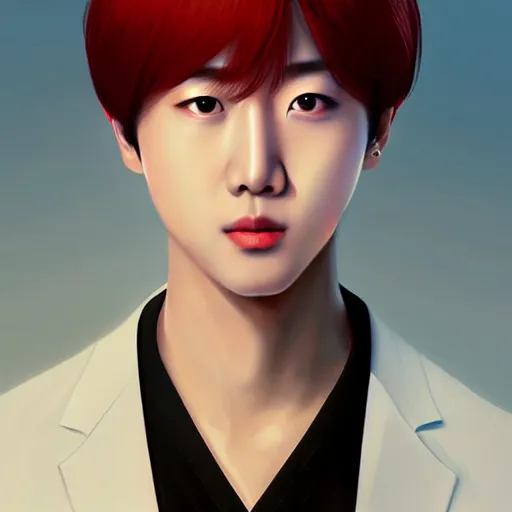 Prompt: jin from bts, elegant, ultra highly detailed, digital painting, smooth, sharp focus, artstation, art by Ilya Kuvshinov