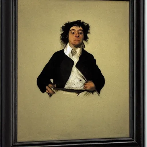 Image similar to a portrait of a character by francisco goya