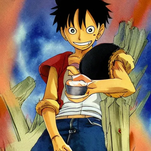 Image similar to luffy by studio ghibli