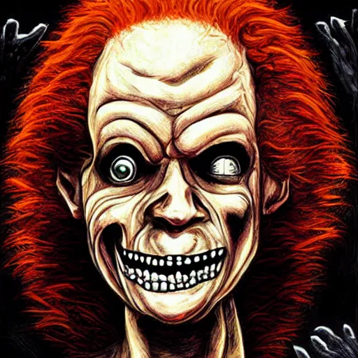 Image similar to [ carrot top ] horror art