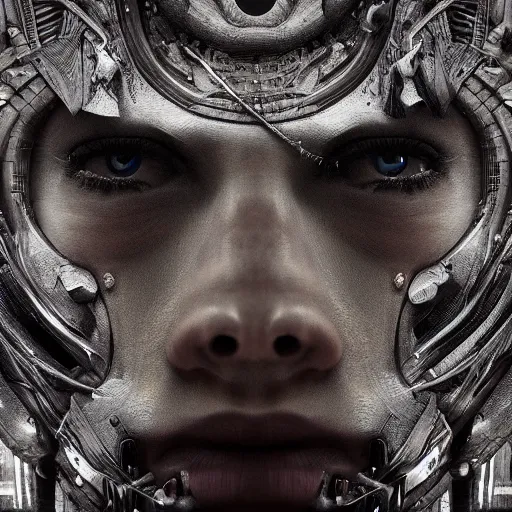 Image similar to Very very very very highly detailed epic central composition photo of demonic face, intricate, dystopian, sci-fi, extremely detailed, digital painting, artstation, concept art, smooth, sharp focus, illustration, intimidating lighting, incredible art by Anna Dittmann, Octane render in Maya and Houdini